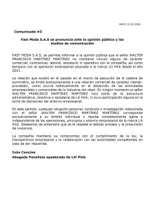 Envían a la cárcel a Walter Martínez Martínez, único capturado por el caso Lili Pink; fue detenido en Barranquilla 1 Comunicado 1