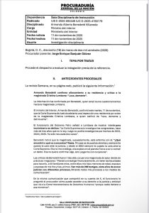 Procuraduría investiga a Armando Benedetti por insultos a magistrada de la Corte Suprema 1 HHfp5SQXEAAiRLK