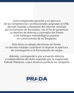 Magistrado del CNE Álvaro Hernán Prada se desmarca de decisión contra AtlasIntel 1 HIyPUv9XIAAA0rE