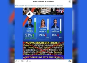 Imagen viral que daba ganador a Iván Cepeda en primera vuelta fue manipulada con IA