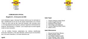 Confirman que 11 menores de edad murieron en combates entre disidencias de las FARC en Guaviare 1 Comunicado de Medicina Legal 0