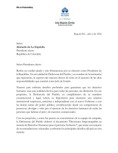 Defensora del Pueblo solicita reunión con De La Espriella para entregar hoja de ruta sobre Derechos Humanos 1 HMnxhjRWQAAJi w