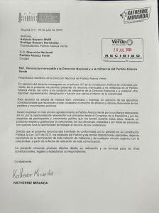 Katherine Miranda renuncia a la Alianza Verde tras su distanciamiento del Gobierno 1 HNxEQTNWoAA0vGk