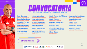 Rumbo a Polonia 2026: Convocatoria oficial de la Selección Colombia Femenina Sub-20 para la gira internacional en EE.UU. 1 LISTA CONVOCADAS s20 WEB 1536x864 1