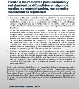 Carlos Caicedo rechaza señalamientos en su contra y asegura que defenderá su inocencia por las vías legales 1 ca7f72fc 5c09 46cb 83bf 8d4e88d89f30