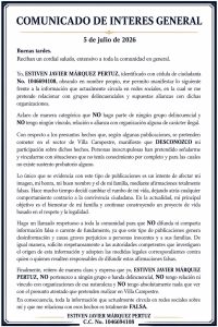 Estiven Javier Márquez niega acusaciones y pide investigar difusión de información falsa 1 e32f80de b602 45c4 a924 a36550402ffe