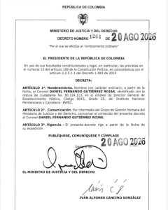 Gobierno ratificó al coronel Daniel Gutiérrez como director del INPEC 1 778958292 1650067340254919 5026672821756648268 n