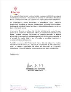 Gobierno de De La Espriella pone freno a la contratación en MinInterior: solo se autorizarán trámites indispensables 2 HPSakb9WIAAD2hC