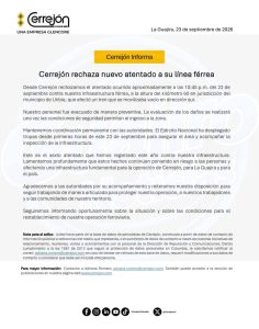 Nuevo atentado con explosivos afecta la línea férrea de Cerrejón en La Guajira 2 800540226 122116008669436532 1618190849475147800 n