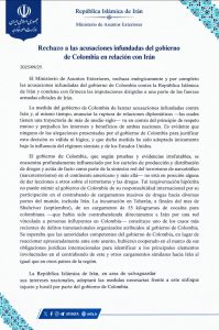 Irán responde a Colombia tras ruptura de relaciones: rechaza acusaciones y cuestiona decisión de Bogotá 1 HTElcbCXEAAUUTW