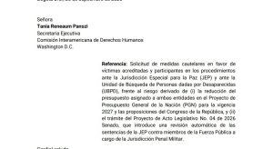 Organizaciones de derechos humanos piden medidas ante la CIDH y la CPI por recorte presupuestal a la JEP 3 HTT0MmVWMAA65Tp