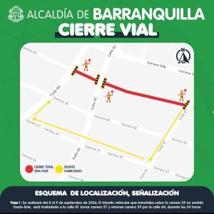 ¡Atención conductores! Anuncian cierres viales en la carrera 59 y calle 82 de Barranquilla 1 WhatsApp Image 2026 09 09 at 3.06.21 PM