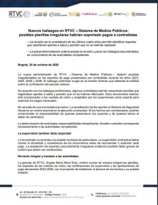Alerta en RTVC por planillas de seguridad social bajo sospecha: revisarían aportes de contratistas 1 HVEdbUzW0AAenLf